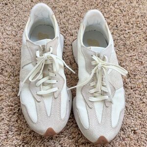 Neutral White & Beige Casual Sneakers